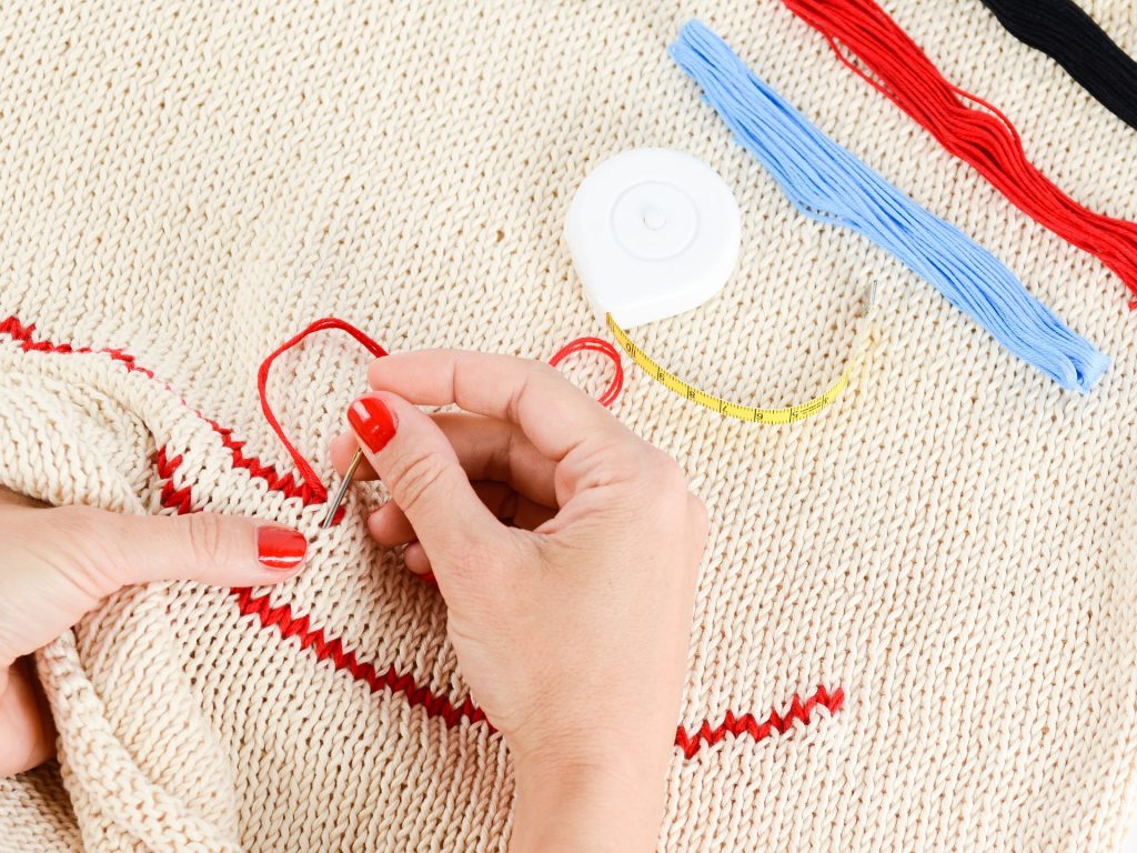 Hands Embroidery Stock Photo