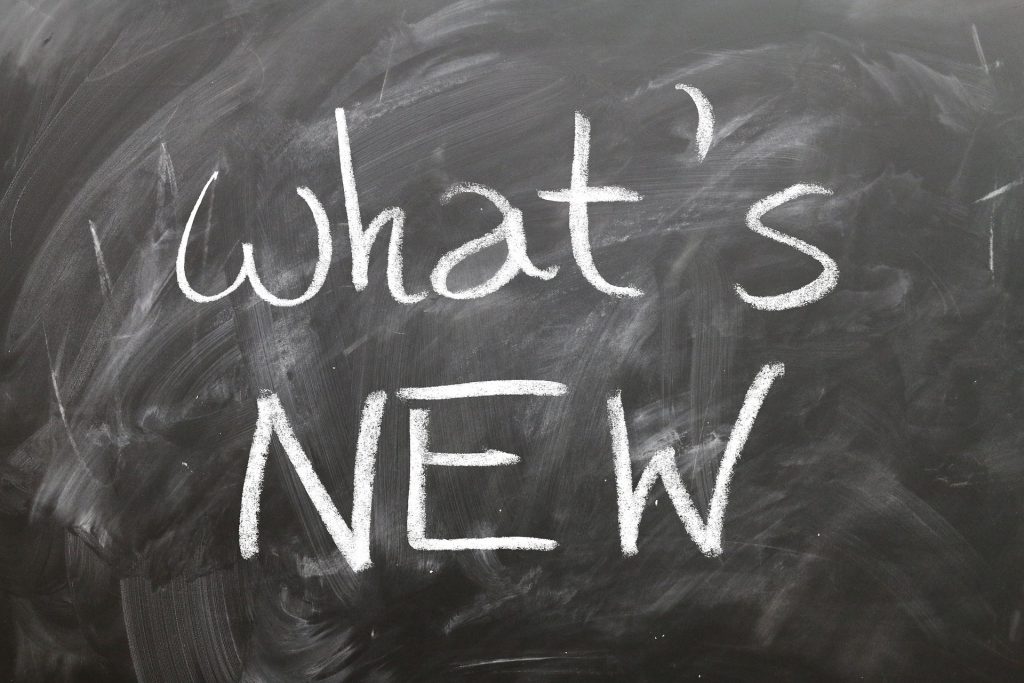 What's New Chalkboard Stock Photo