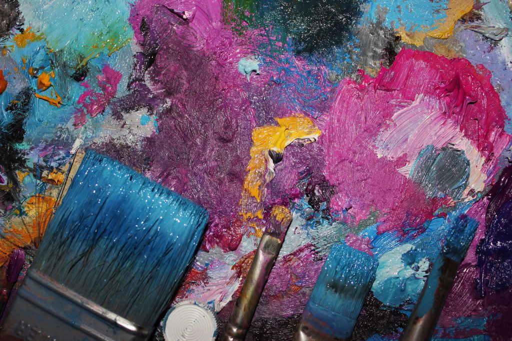 Oil Paint Brushes Stock Photo
